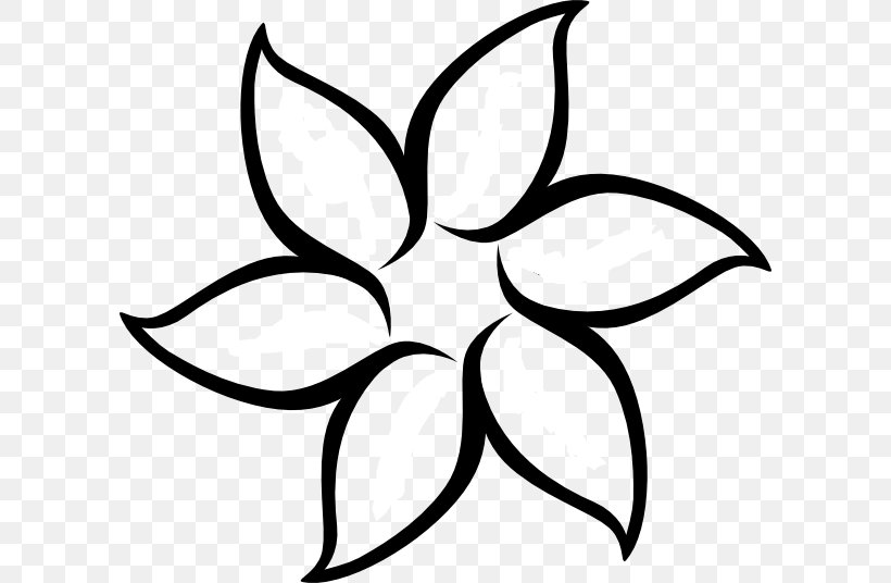 Flower Outline Drawing Clip Art, PNG, 600x536px, Flower, Black And White, Coloring Book, Drawing, Flower Bouquet Download Free