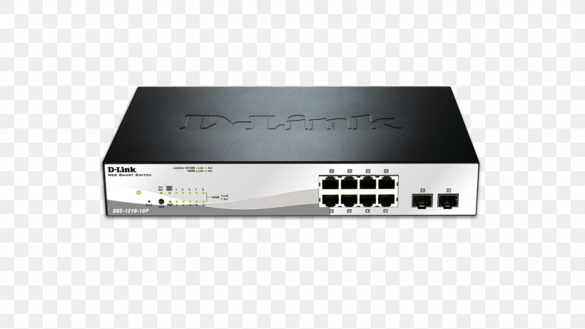 Power Over Ethernet Gigabit Ethernet Network Switch D-Link Small Form-factor Pluggable Transceiver, PNG, 1664x936px, Power Over Ethernet, Audio Receiver, Dlink, Electronic Device, Electronics Download Free