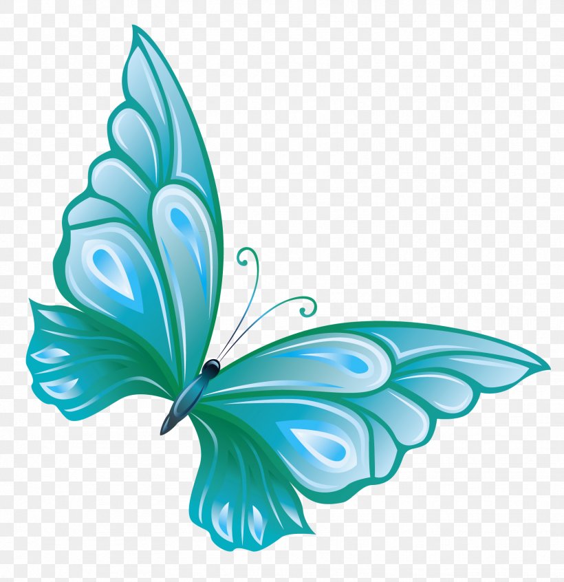 Butterfly Clip Art, PNG, 1721x1776px, Butterfly, Aqua, Art, Color, Flower Download Free
