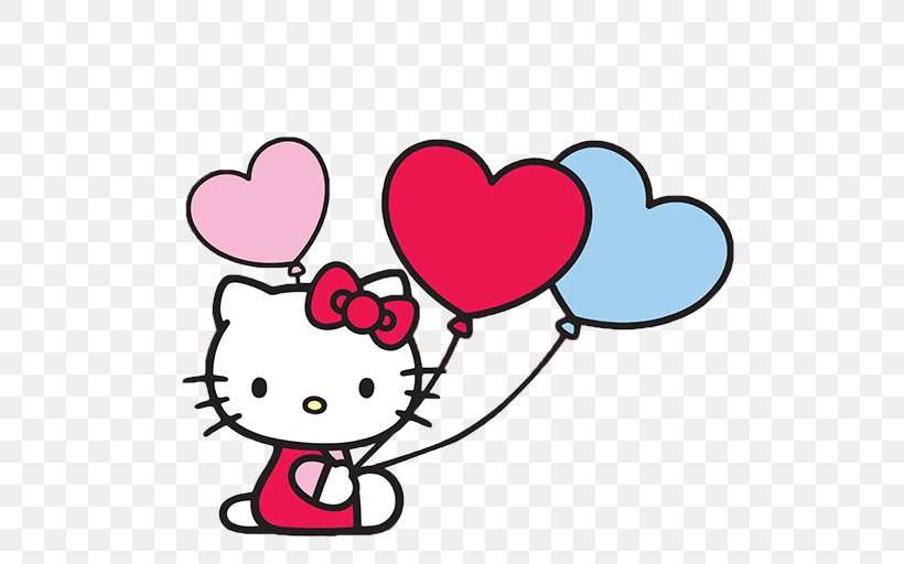 Hello Kitty Balloon Clip Art, PNG, 512x512px, Watercolor, Cartoon, Flower, Frame, Heart Download Free