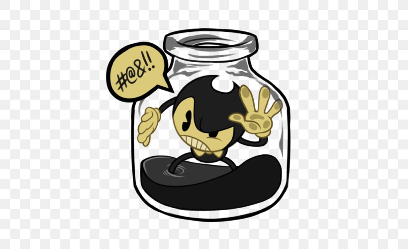 Bendy And The Ink Machine Fan Art TheMeatly Games Five Nights At Freddy's, PNG, 500x500px, Bendy And The Ink Machine, Art, Bottle, Cartoon, Deviantart Download Free