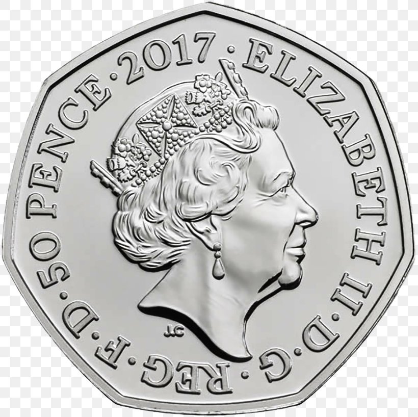 Royal Mint Sovereign Fifty Pence Proof Coinage, PNG, 817x818px, Royal Mint, Black And White, Bullion, Coin, Currency Download Free