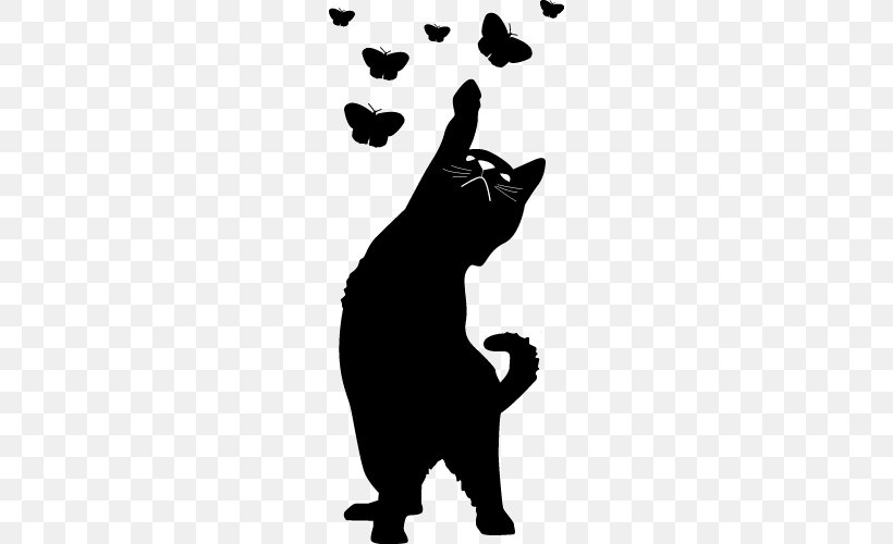 Whiskers Black Cat Sticker Paw, PNG, 500x500px, Whiskers, Adhesive, Bathroom, Black, Black And White Download Free