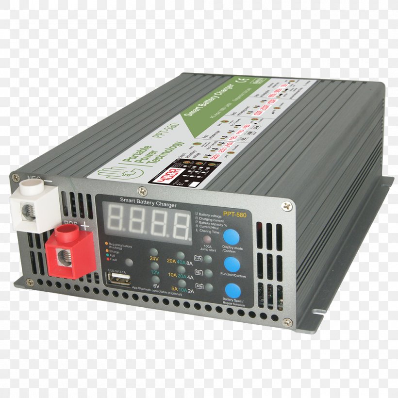 Battery Charger Power Inverters Electric Battery Deep-cycle Battery VRLA Battery, PNG, 1000x1000px, Battery Charger, Amplifier, Computer Component, Deepcycle Battery, Electric Battery Download Free