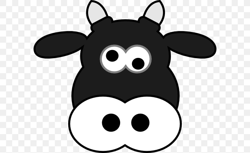 Dairy Cattle Cartoon Clip Art, PNG, 600x502px, Cattle, Artwork, Black, Black And White, Cartoon Download Free