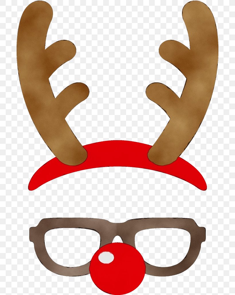 Reindeer, PNG, 704x1026px, Watercolor, Costume Accessory, Deer, Horn, Nose Download Free