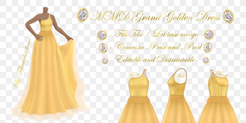 Wedding Dress Clothing MikuMikuDance VRChat, PNG, 2000x1000px, Watercolor, Cartoon, Flower, Frame, Heart Download Free