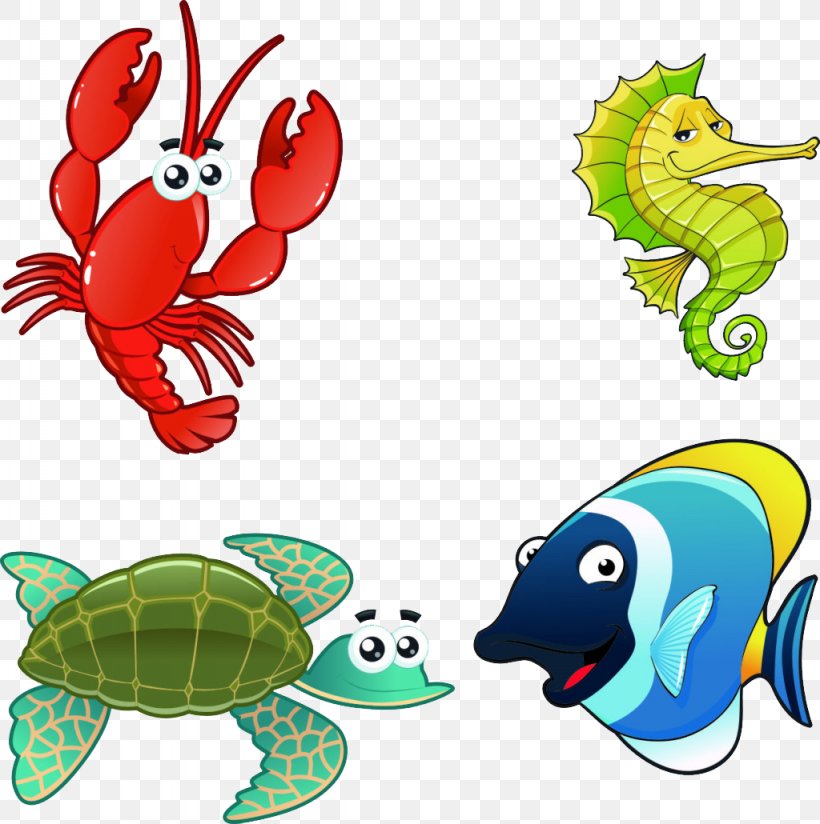 Cartoon Aquatic Animal Marine Life Illustration, PNG, 1024x1030px, Cartoon, Animal, Aquatic Animal, Art, Artwork Download Free