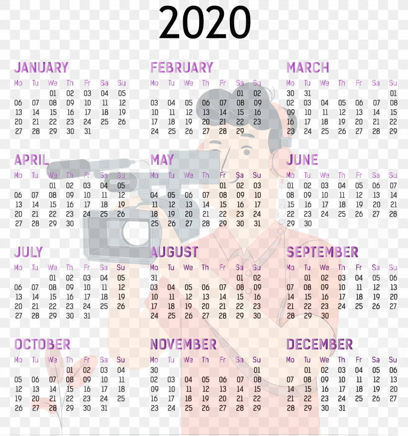 Calendar System Font Purple Line Meter, PNG, 2799x3000px, 2020 Yearly Calendar, Calendar System, Full Year Calendar 2020, Line, Meter Download Free