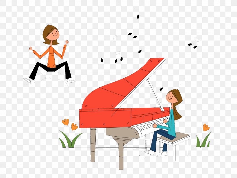 Piano Cartoon Illustration, PNG, 1600x1200px, Watercolor, Cartoon, Flower, Frame, Heart Download Free