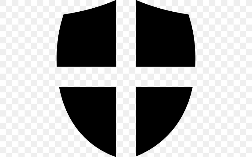 Shield With Cross, PNG, 512x512px, Shield, Black And White, Computer Mouse, Logo, Symbol Download Free