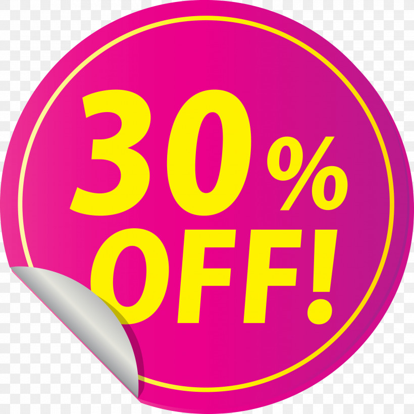 Discount Tag With 30% Off Discount Tag Discount Label, PNG, 3000x3000px, Discount Tag With 30 Off, Analytic Trigonometry And Conic Sections, Area, Circle, Discount Label Download Free