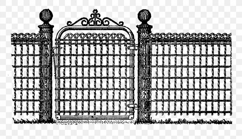 Gate Fence Clip Art, PNG, 1093x628px, Gate, Black And White, Digital Scrapbooking, Document, Fence Download Free