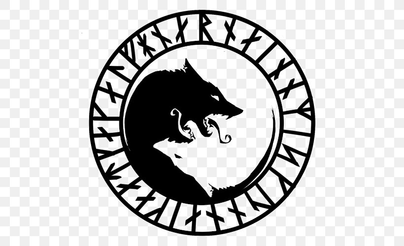 Gray Wolf Odin Old Norse Runes Geri And Freki, PNG, 500x500px, Gray Wolf, Area, Artwork, Berserker, Black Download Free