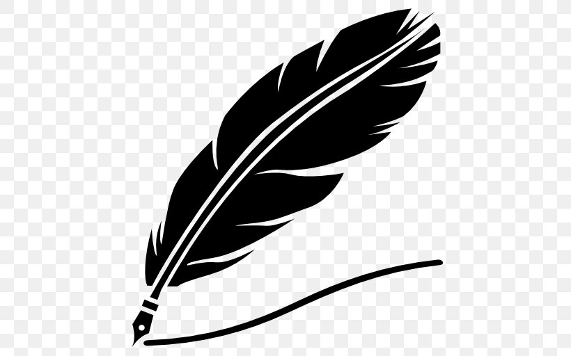 Paper Quill Pen Inkwell Feather, PNG, 512x512px, Paper, Ballpoint Pen, Black And White, Dip Pen, Drawing Download Free