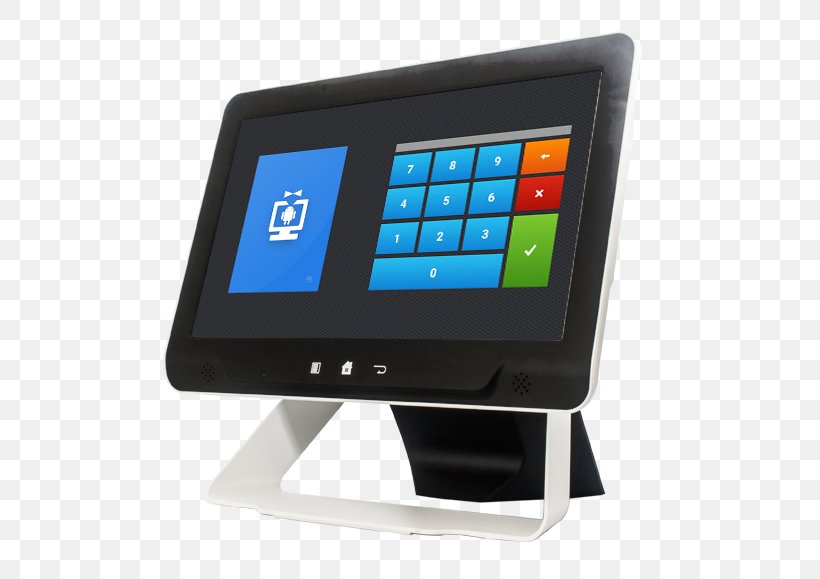 Computer Monitors Point Of Sale Cash Register Sales Computer Hardware, PNG, 543x579px, Computer Monitors, Android, Barcode, Cash Register, Cashier Download Free