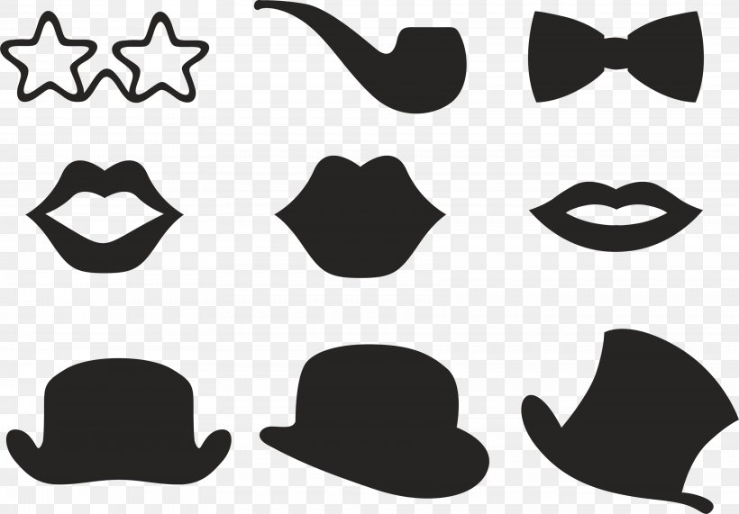Moustache Hipster Image Beard Glasses, PNG, 3444x2400px, Moustache, Beard, Black, Black And White, Eyewear Download Free