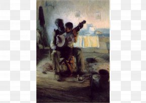 Painting - The Banjo Lesson Oil Painting Art Christ And His Mother Studying The Scriptures PNG
