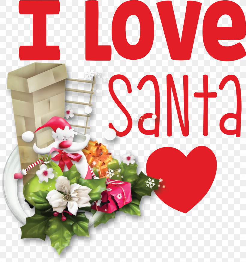 I Love Santa Santa Christmas, PNG, 2814x3000px, I Love Santa, Black, Black Screen Of Death, Christmas, Christmas Day Download Free