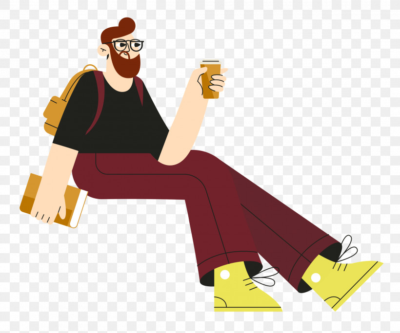 Man Sitting On Chair, PNG, 2500x2088px, Man, Angle, Behavior, Cartoon, Character Download Free