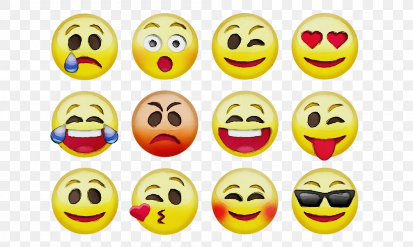 Emoticon, PNG, 1000x600px, Watercolor, Emoji, Emoticon, Laughter, Paint Download Free