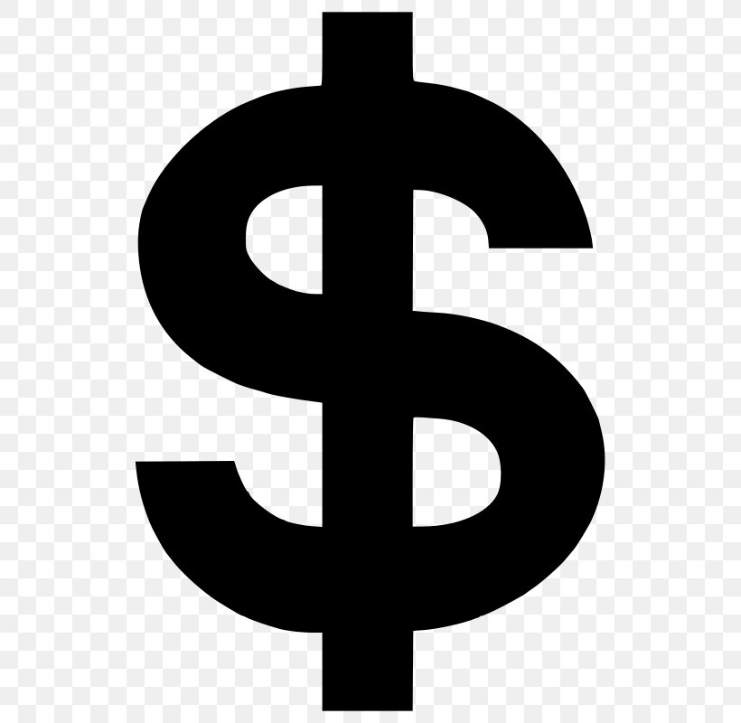 Dollar Sign United States Dollar Currency Symbol Dollar Coin, PNG, 800x800px, Dollar Sign, Bank, Black And White, Coin, Currency Symbol Download Free