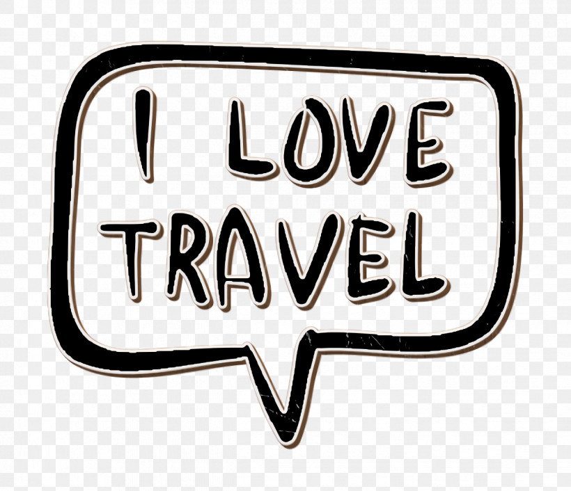 Travel Icon Travel Icon I Love Travel In Handmade Speech Bubble Icon, PNG, 1238x1066px,  Download Free