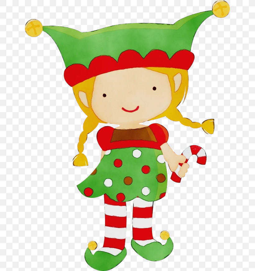 Christmas Elf, PNG, 659x870px, Watercolor, Cartoon, Christmas Elf, Paint, Wet Ink Download Free