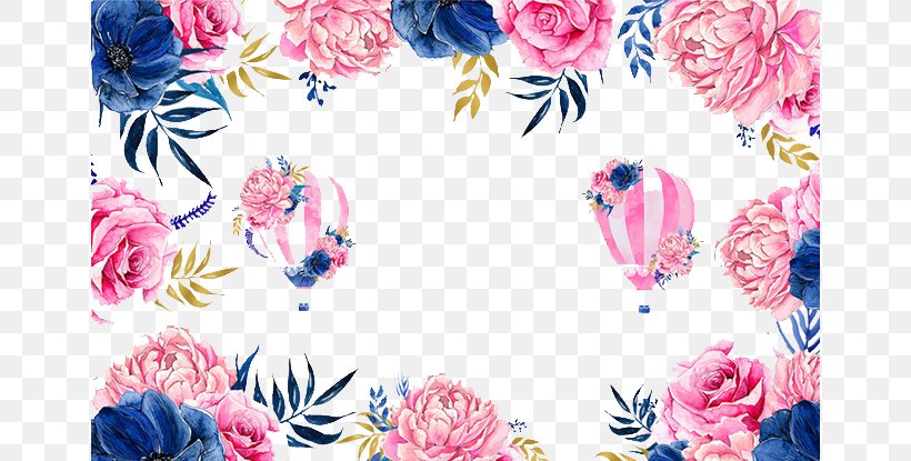 Watercolor Painting Blue Motif Illustration, PNG, 657x415px, Watercolor Painting, Artificial Flower, Blue, Cartoon, Cut Flowers Download Free