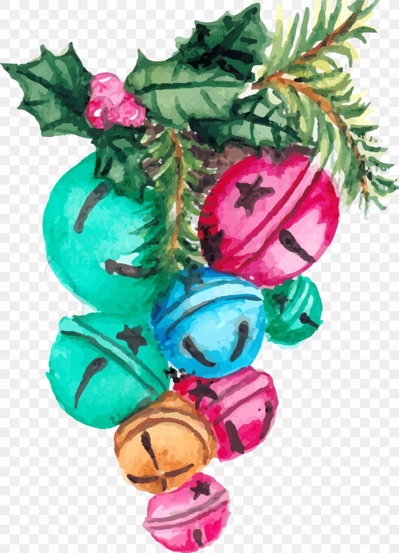 Watercolor: Flowers Watercolor Painting, PNG, 1317x1828px, Watercolor Flowers, Bell, Christmas, Christmas Decoration, Christmas Ornament Download Free