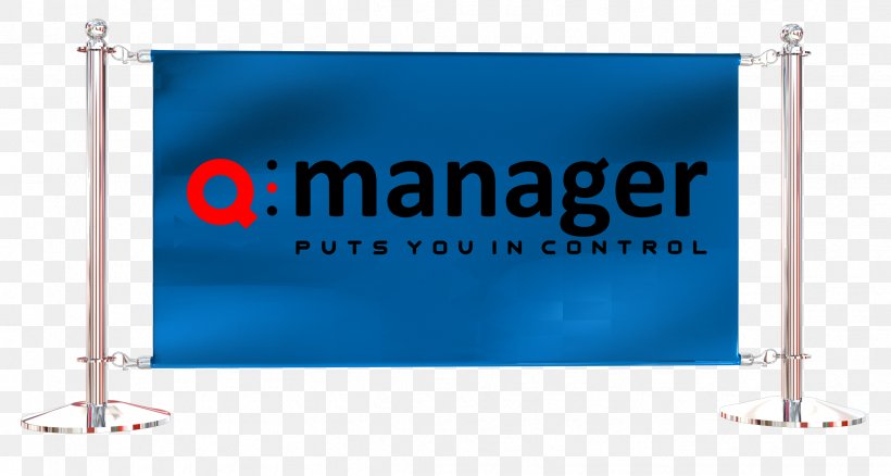 Q-Manager Cafe I.Q. Enterprises (India) Pvt. Ltd.​​ Business Brand, PNG, 2441x1304px, Qmanager, Advertising, Banner, Blue, Brand Download Free