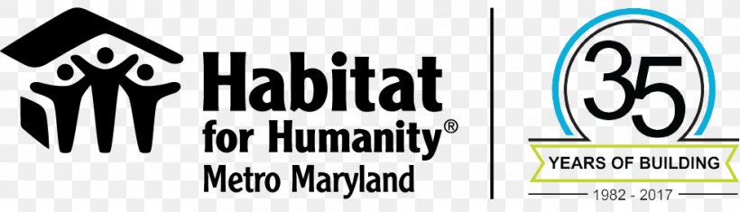 Habitat For Humanity Brand Logo Volunteering Maryland, PNG, 987x284px, Habitat For Humanity, Area, Black And White, Brand, Child Download Free