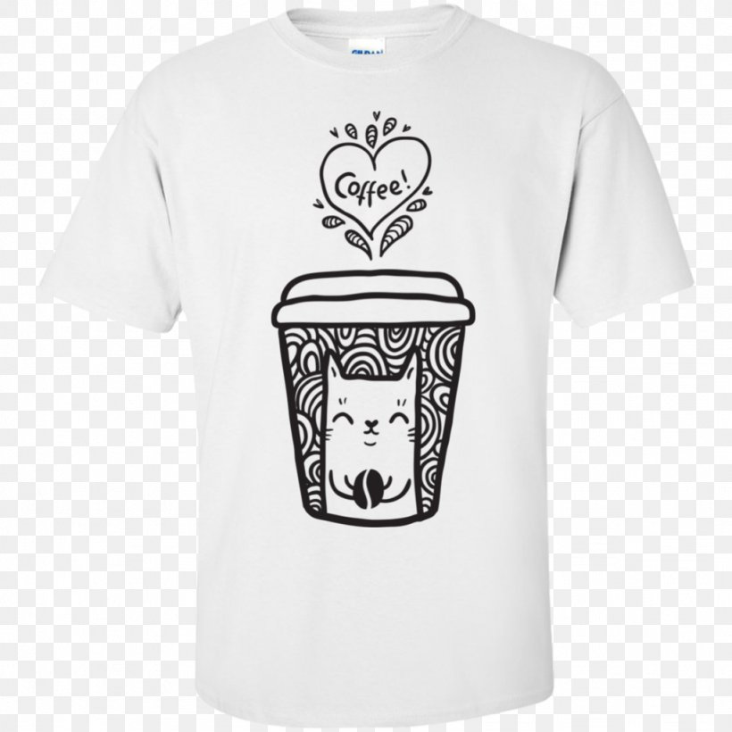 T-shirt Hoodie Cat Kitten, PNG, 1024x1024px, Tshirt, Active Shirt, Black, Black And White, Brand Download Free