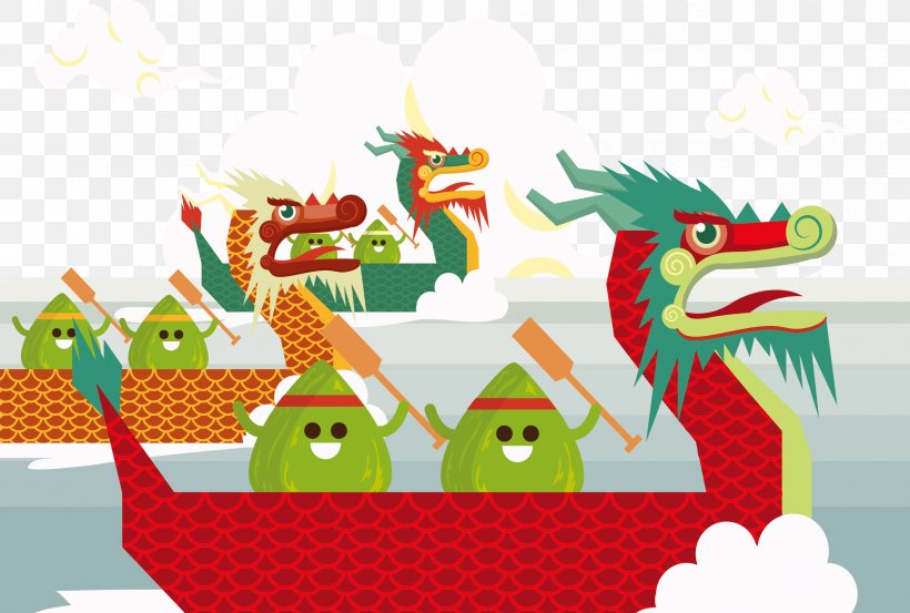 Zongzi Dragon Boat Festival, PNG, 2520x1702px, Zongzi, Art, Bateaudragon, Cartoon, Chinese Dragon Download Free