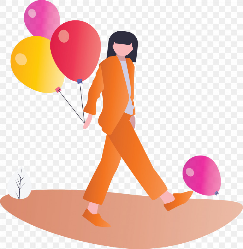 Party Partying Happy Feeling, PNG, 2921x3000px, Party, Balloon, Cartoon, Happy Feeling, Orange Download Free