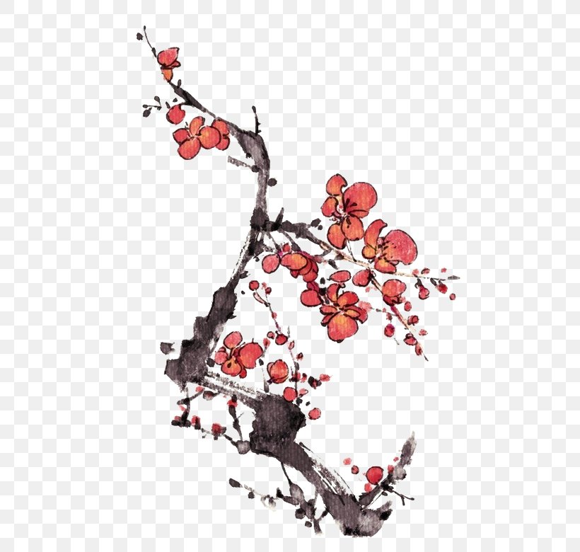 Plum Blossom Chinese Painting Ink Wash Painting Gongbi, PNG, 510x780px, Plum Blossom, Art, Branch, Cherry Blossom, Chicken Thighs Download Free
