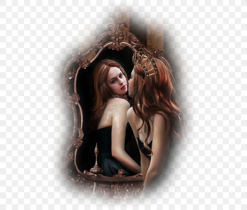 Magic Mirror Mirror Mirror DeviantArt Woman, PNG, 495x699px, Watercolor, Cartoon, Flower, Frame, Heart Download Free