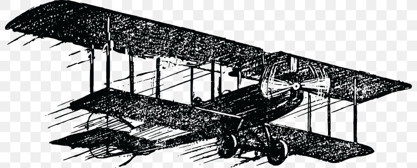 Clip Art Airplane Fixed-wing Aircraft Biplane, PNG, 800x331px, Airplane, Aircraft, Biplane, Black And White, Drawing Download Free