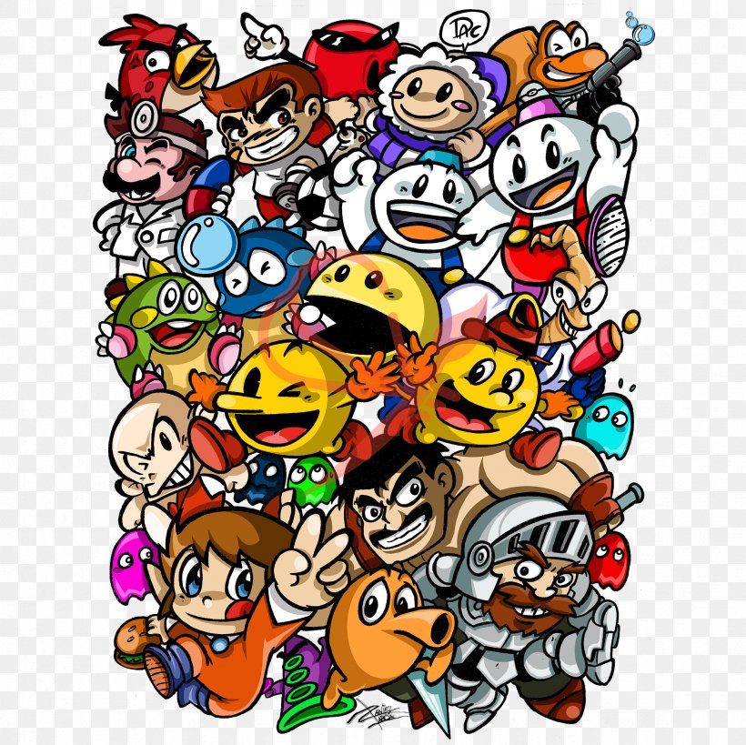 Super Mario Bros. Pac-Man Arcade Game Final Fight, PNG, 2362x2362px, Super Mario Bros, Alex Kidd In Miracle World, Arcade Game, Art, Bandai Namco Entertainment Download Free