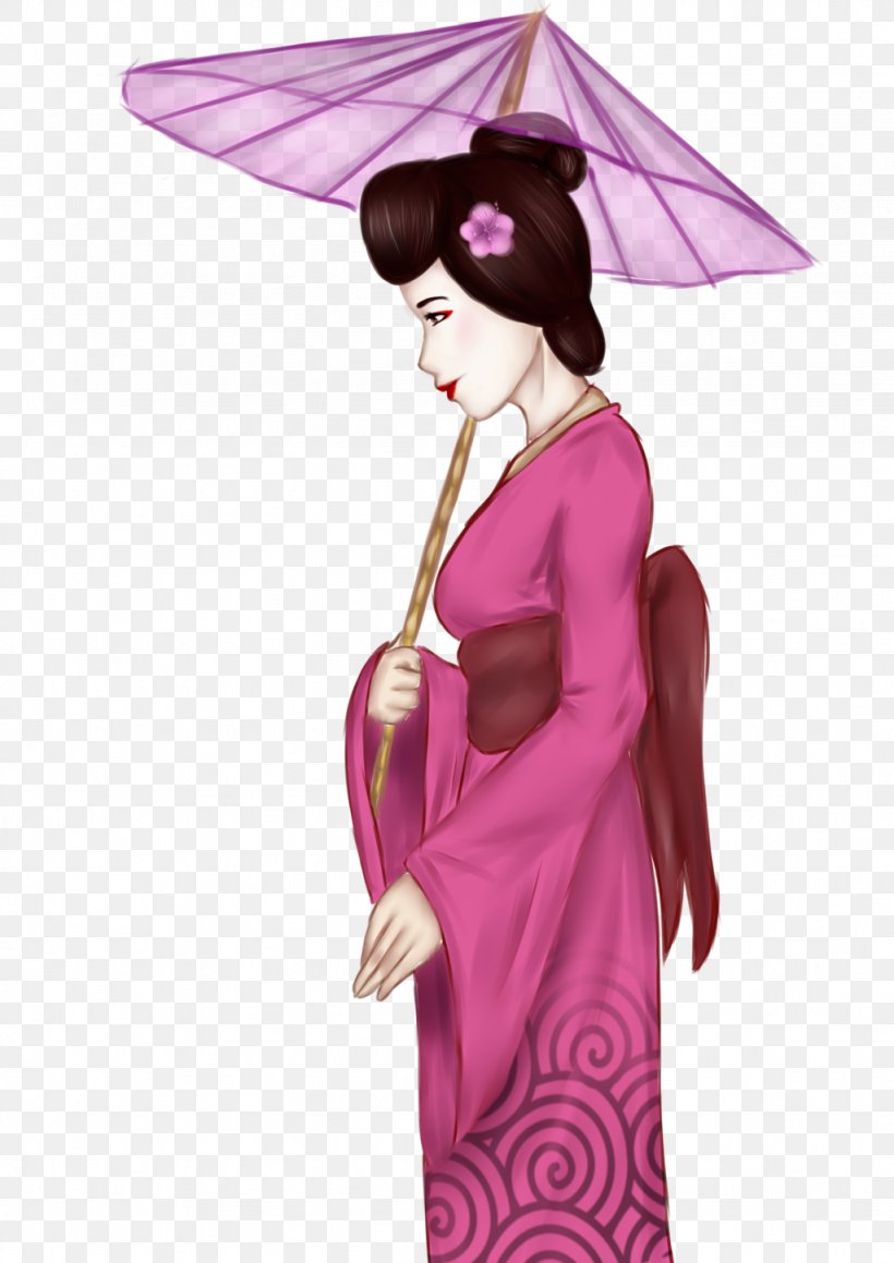 Geisha Pink M Costume RTV Pink, PNG, 1024x1448px, Watercolor, Cartoon, Flower, Frame, Heart Download Free