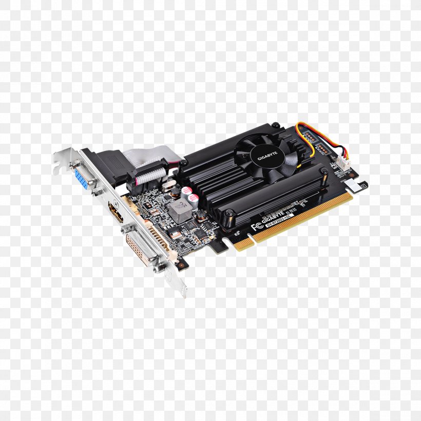 Graphics Cards & Video Adapters DDR3 SDRAM PCI Express GeForce Gigabyte Technology, PNG, 1160x1160px, Graphics Cards Video Adapters, Cable, Computer Component, Computer Hardware, Conventional Pci Download Free