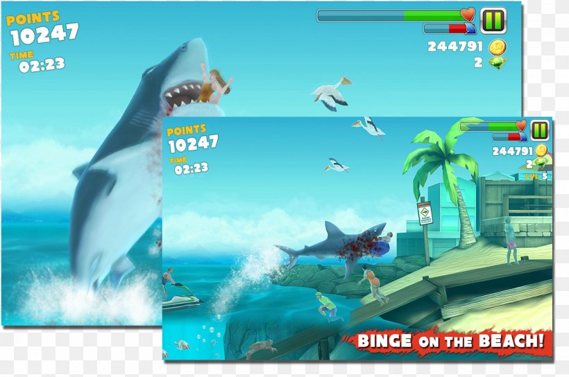 Hungry Shark Evolution Hungry Shark World Android Money Diamond, PNG, 1400x930px, Hungry Shark Evolution, Android, Biome, Cartilaginous Fish, Dolphin Download Free