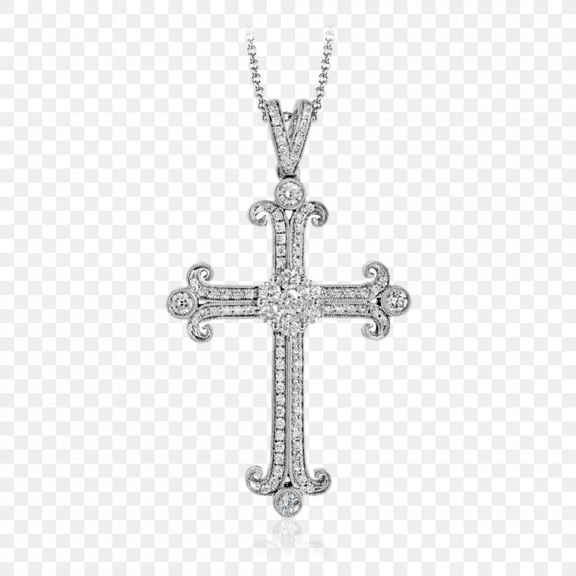 Christian Cross Cross Necklace Charms & Pendants, PNG, 1000x1000px, Christian Cross, Bail, Body Jewelry, Carat, Chain Download Free
