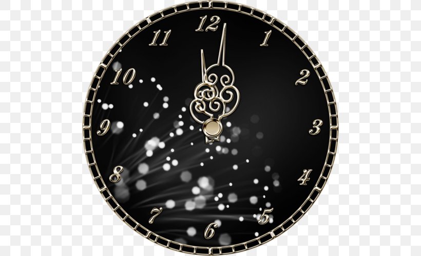 Clock New Years Eve Midnight, PNG, 500x500px, Clock, Countdown, Home Accessories, Midnight, New Year Download Free