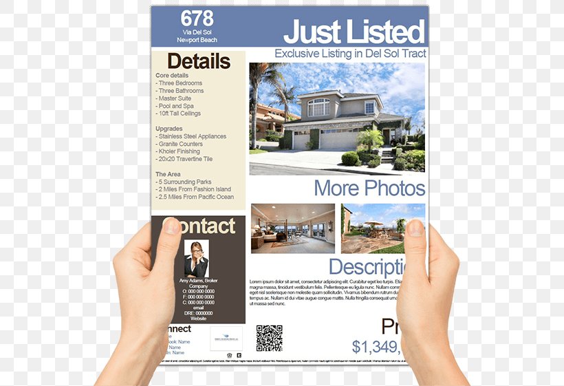 Flyer Real Estate Estate Agent Brochure Commercial Property, PNG, 550x561px, Flyer, Advertising, Advertising Mail, Brochure, Business Download Free