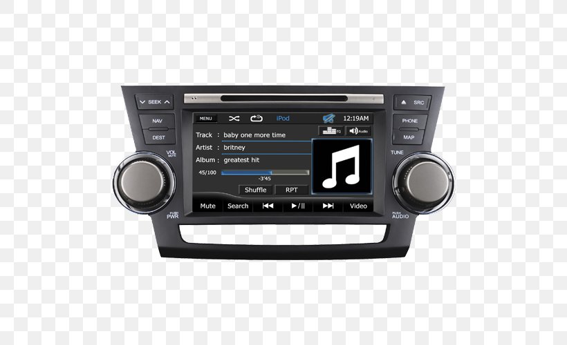 Car Toyota Highlander GPS Navigation Systems Automotive Navigation System, PNG, 500x500px, Car, Audio Receiver, Automotive Navigation System, Electronics, Global Positioning System Download Free