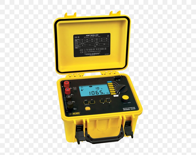 Megohmmeter Multimeter Electronic Test Equipment, PNG, 650x650px, Ohmmeter, Aemc Instruments, Ampere, Electric Current, Electricity Download Free