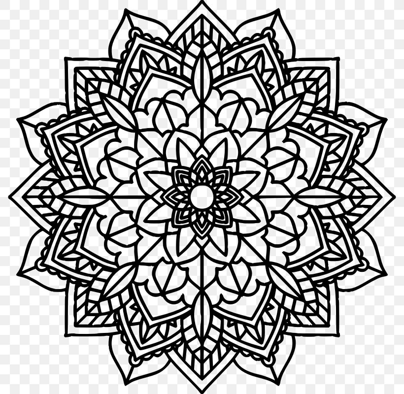 Coloring Book, PNG, 788x800px, Mandala, Area, Black And White, Child, Color Download Free
