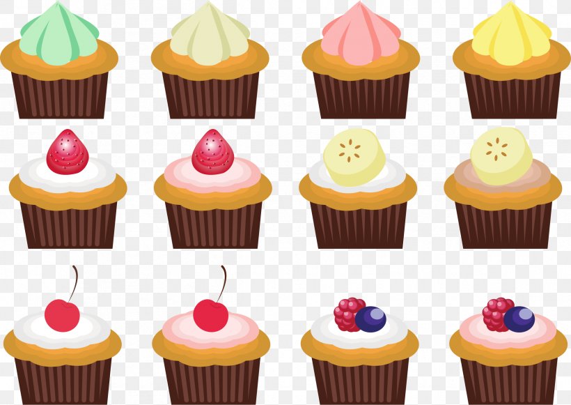 Cupcake Muffin Ice Cream Tart Clip Art, PNG, 2392x1696px, Cupcake, Baking, Buttercream, Cake, Chocolate Download Free