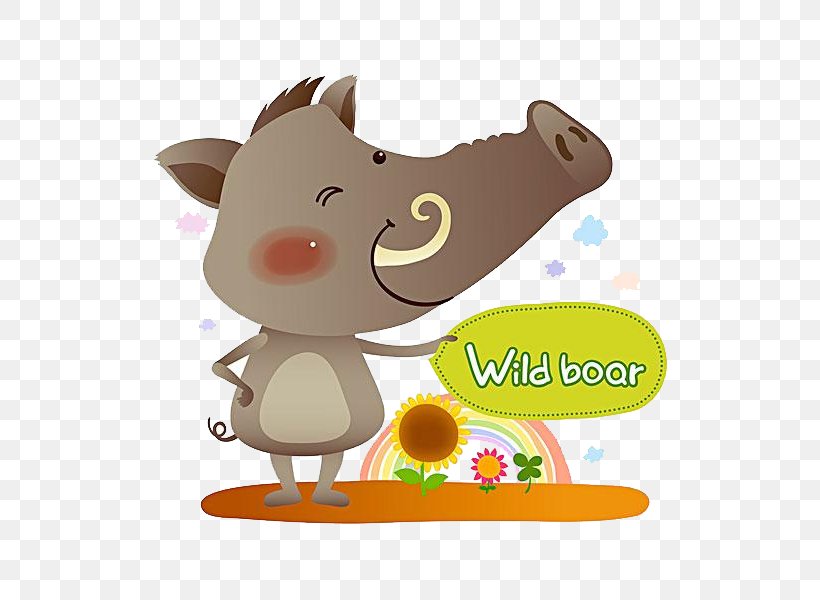 Wild Boar Illustration, PNG, 600x600px, Wild Boar, Animal, Banco De Imagens, Bear, Cartoon Download Free